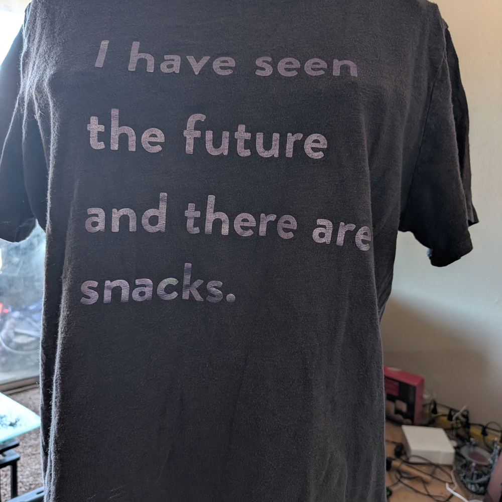 Old Navy Black Tee with Subtle Maroon Wash